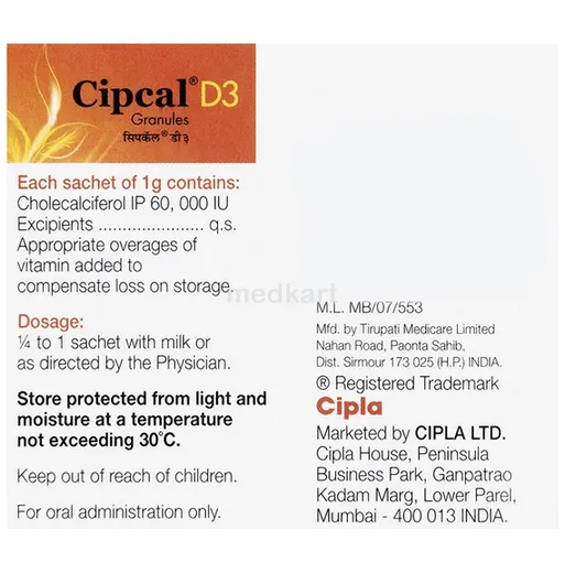 cipcal d3 sachet 1 gm